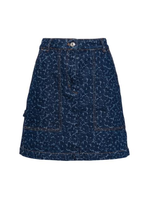 Maison Kitsuné Mini Denim cotton skirt