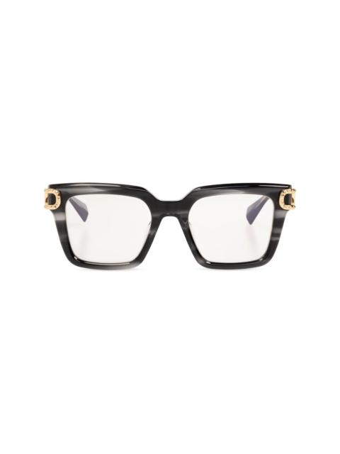 Valentino marbled-effect square-frame glasses