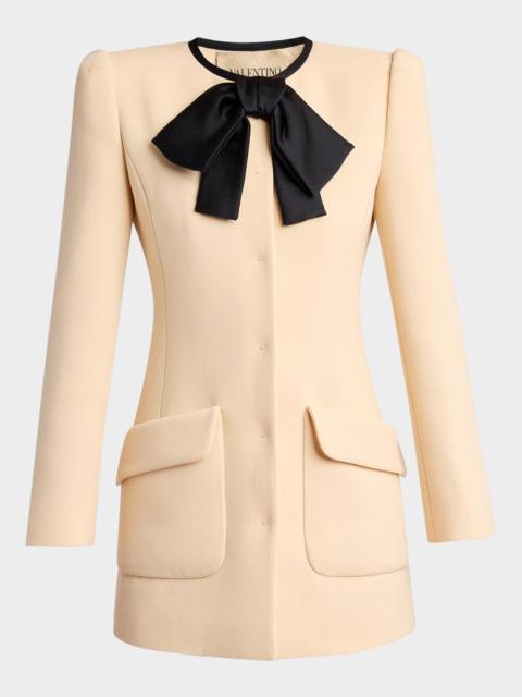 Valentino Tie-Neck Mini Blazer Dress