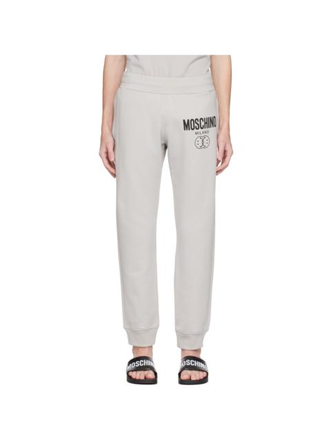 Moschino Gray Printed Lounge Pants
