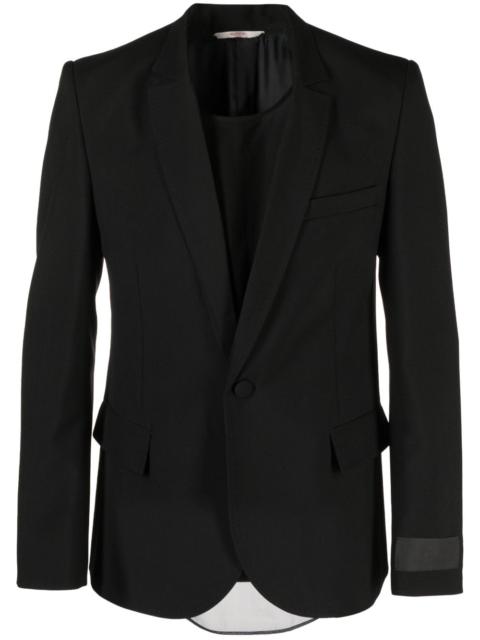 Valentino logo-patch single-breasted blazer