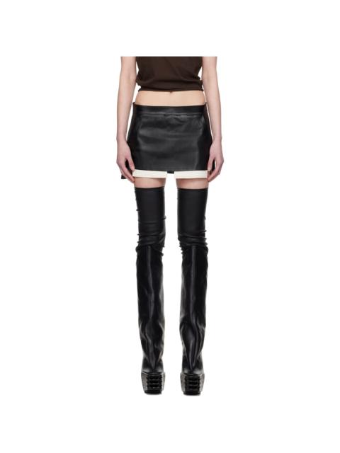 Rick Owens Black Hollywood Fog Cutoff Denim Miniskirt