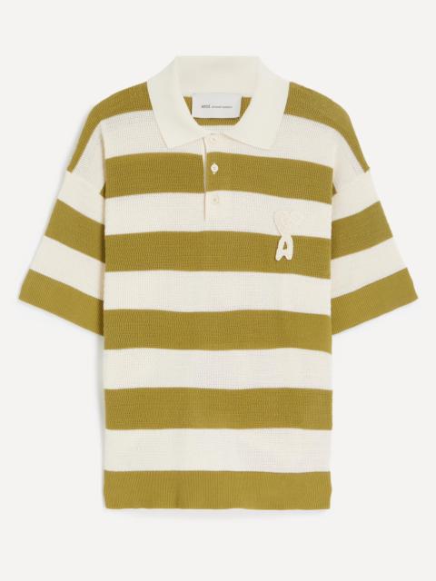 AMI Paris Cream-Matcha Cotton Polo