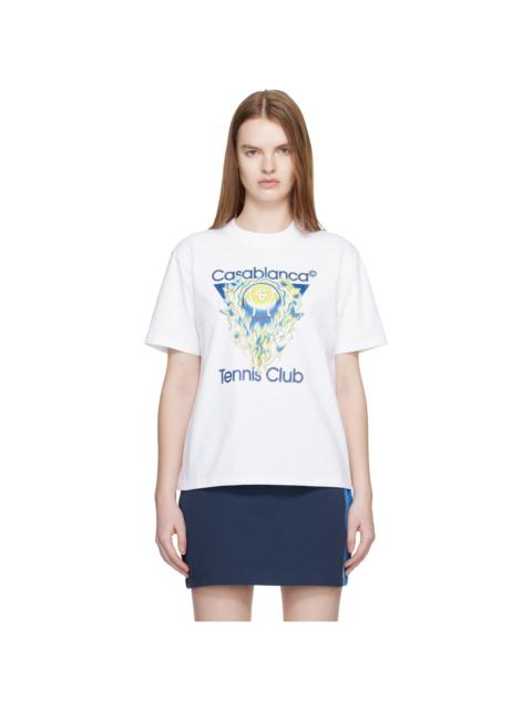 CASABLANCA White Tennis Club Icon Short Sleeve T-shirt