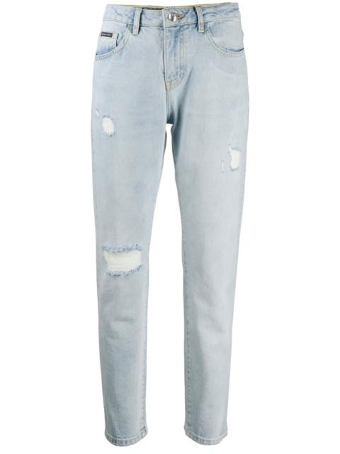 PHILIPP PLEIN distressed straight-leg jeans