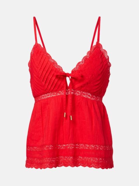 MELISSA ODABASH Beatrice cotton and linen top