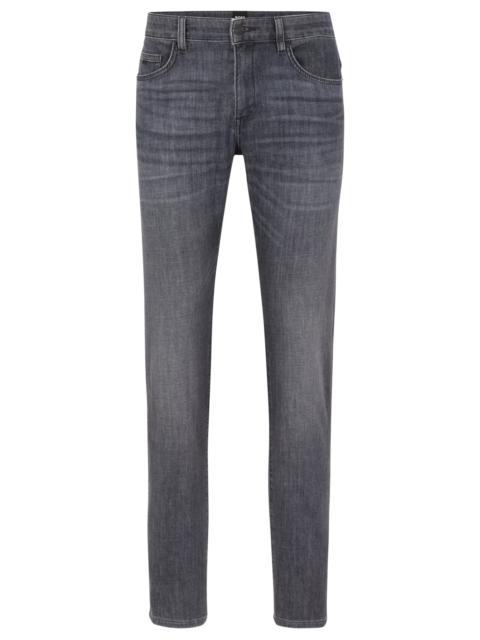 BOSS SLIM-FIT JEANS IN LIGHTWEIGHT GRAY COMFORT-STRETCH DENIM