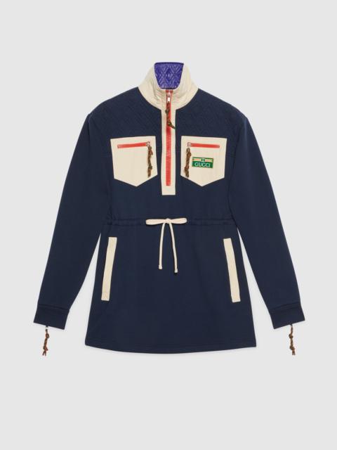 GUCCI Quilted cotton jersey zip dress