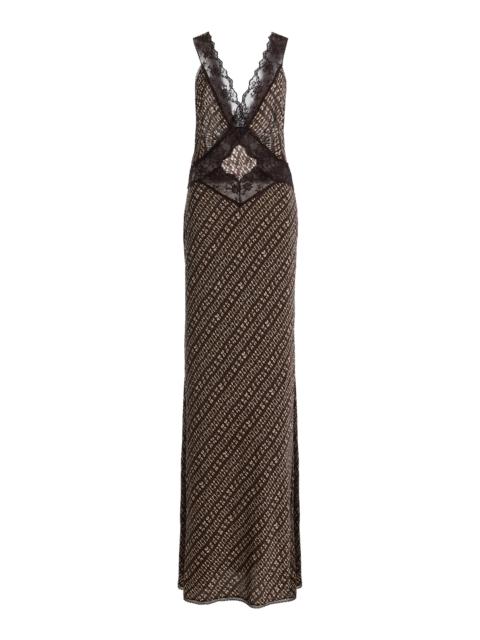 SIR. Astrid Cutout Satin Maxi Slip Dress multi