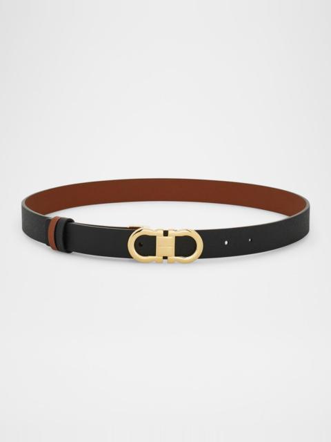 FERRAGAMO Reversible Gancini Leather Belt