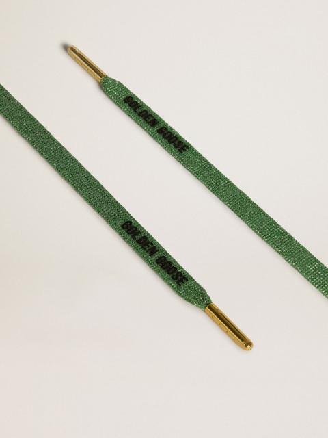 Golden Goose Aqua-green Lurex laces with contrasting black logo