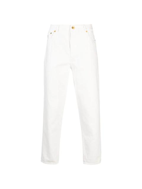 Brunello Cucinelli logo-embroidered tapered cotton jeans