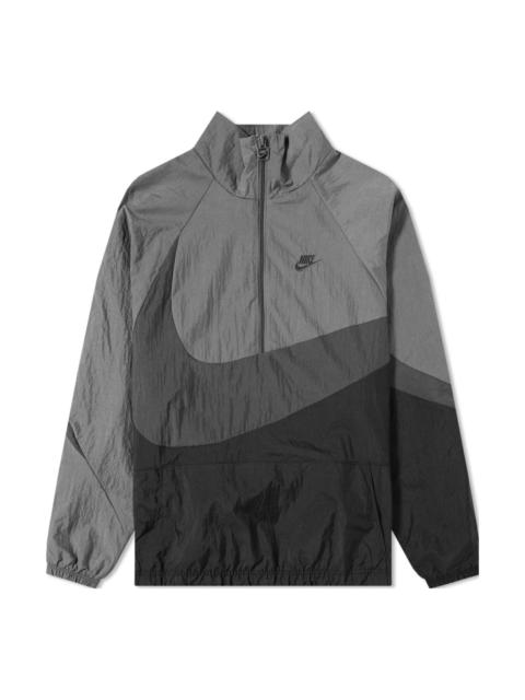 Nike Swoosh Woven Half Zip Jacket 'Black Anthracite Dark Grey' AJ2696-011