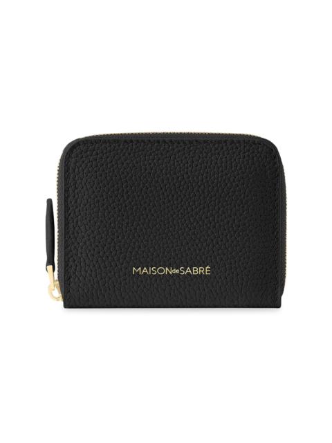 MAISON de SABRÉ Women's Small Leather Zipped Wallet - Black Caviar