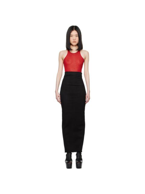 Black Lido Dirt Pillar Denim Maxi Skirt