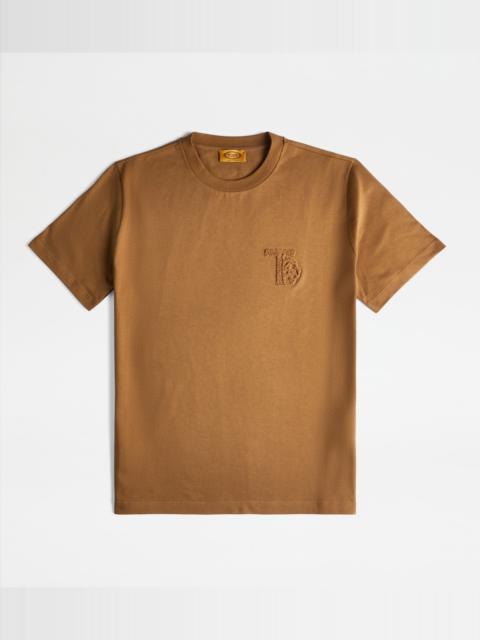 Tod's ROUND NECK T-SHIRT - BROWN