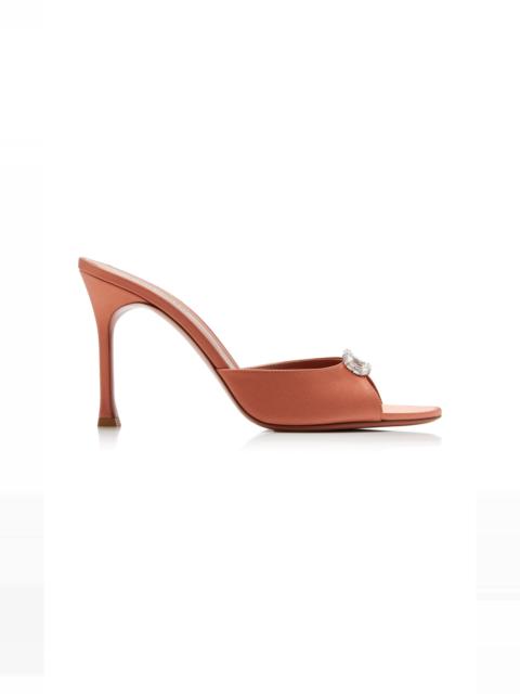 Amina Muaddi Mini Camelia Satin Sandals