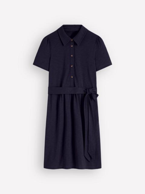 BODEN Patti Short Jersey Shirt Dress-Navy