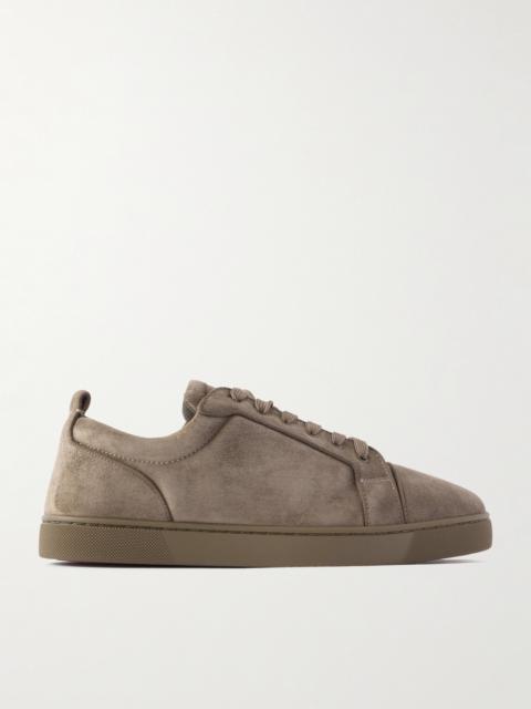 Christian Louboutin Louis Junior Grosgrain-Trimmed Suede Sneakers