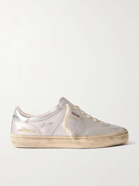 Soul-Star distressed metallic leather sneakers