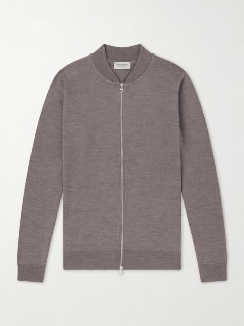 JOHN SMEDLEY Maclean Merino Wool Zip-Up Sweater
