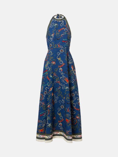 ALÉMAIS Cove printed halterneck maxi dress