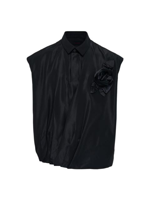 Simone Rocha Draped Bubble Hem Pressed Rose Top