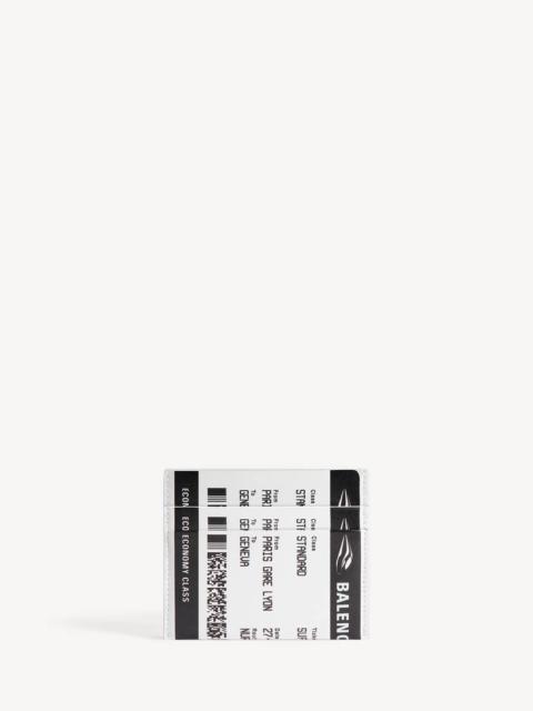BALENCIAGA Men's Passport Boarding Card Holder in Black/white