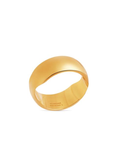 BALENCIAGA logo-engraved polished-finish ring