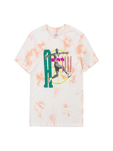 Jordan Air Jordan Washed Printing Breathable Round Neck Pullover Short Sleeve White AQ3756-100