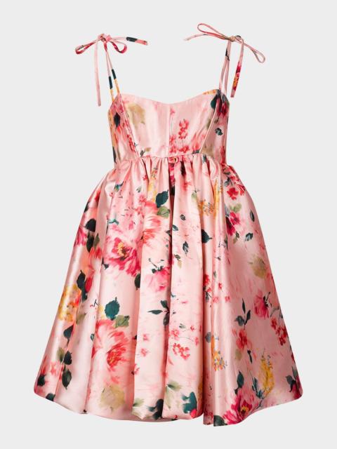 MARQUES’ALMEIDA Floral Mikado Babydoll Dress with Pockets