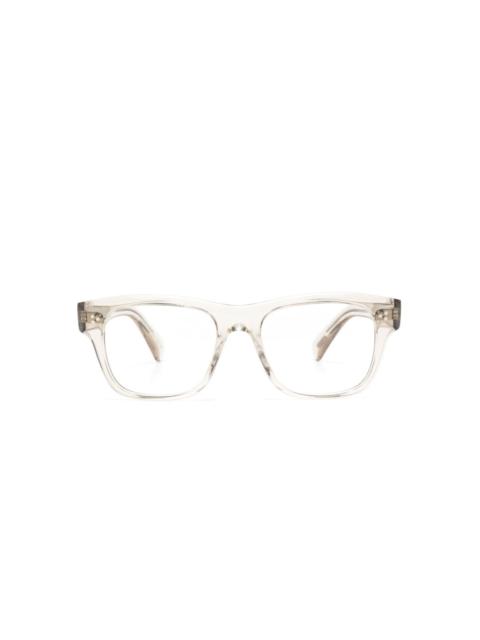 transparent-design square-frame glasses