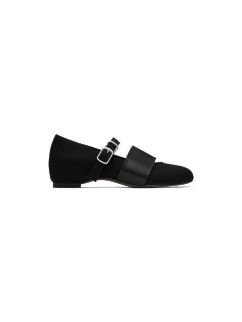 Yohji Yamamoto Black Strap Ballerina Flats