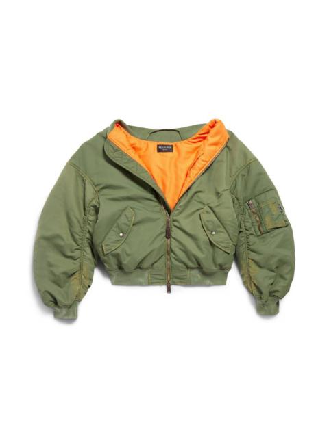 Off Shoulder Bomber in Dark Green