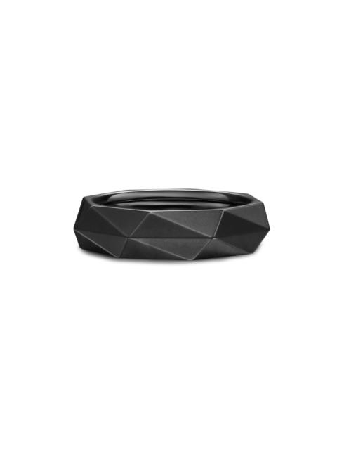 DAVID YURMAN Men's Faceted Band Ring in Black Titanium, 6.2MM - Black