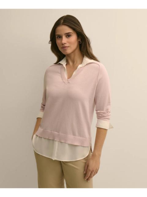 Brooks Brothers Supima® Cotton Layered Sweater-Shirt
