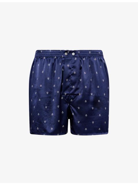 Derek Rose Brindisi Printed Classic-Fit Silk Boxer Shorts