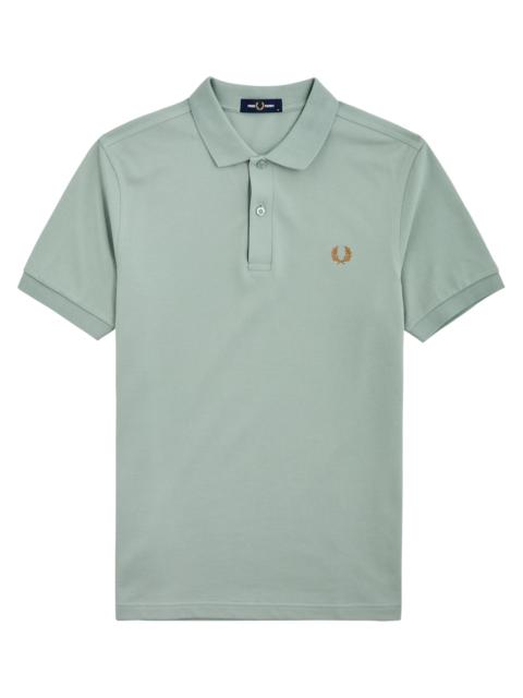 Logo-embroidered piqué cotton polo shirt