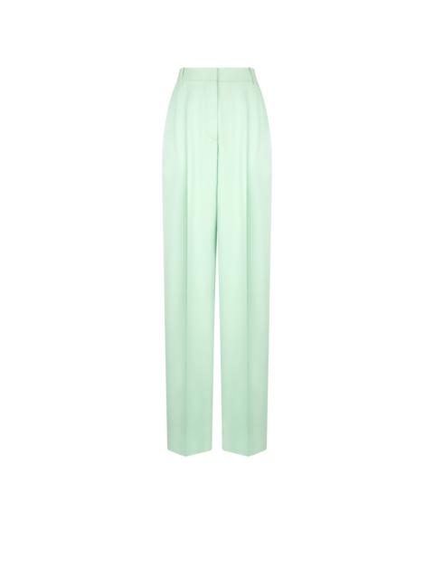 TOM FORD HEAVY SILK TWILL HIGH-WAIST TAILORED WIDE LEG PLEATED STRAIGHT PANTS