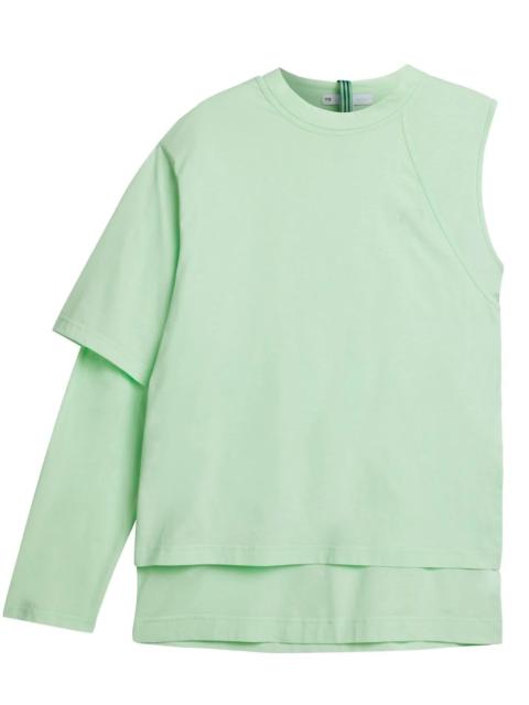 Y-3 asymmetric layered-effect T-shirt