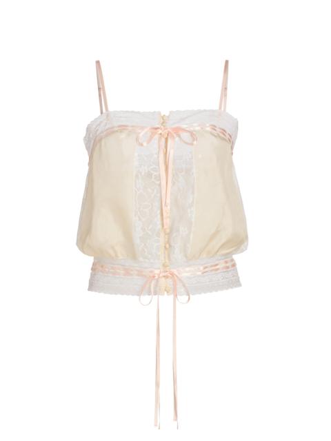 RONNY KOBO Women's Laila Silk Lace-Trim Top - Ivory