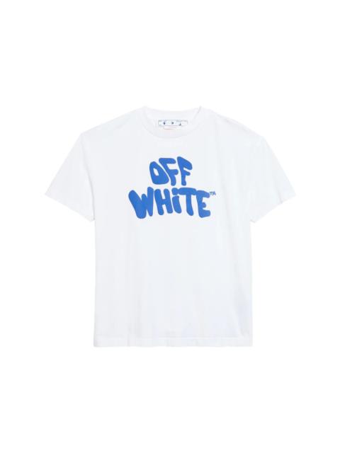 Off-White OFF-WHITE Women's 70s Type Logo Casual S/S T-shirt White/Blue