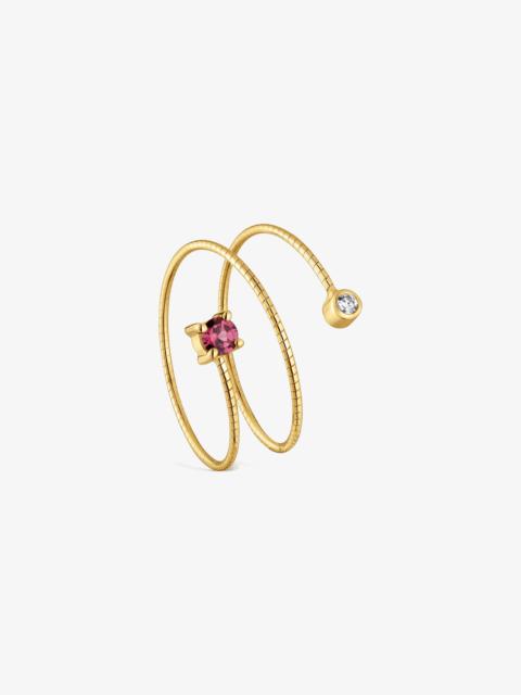 TOUS 9kt gold, titanium, diamond and rhodolite Open ring TOUS Bucle