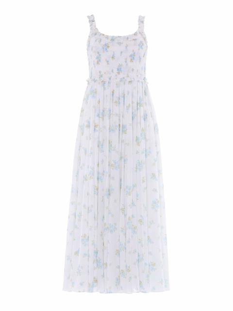 Needle & Thread Magnolia Ditsy Chiffon Smocked Cami Ankle Gown