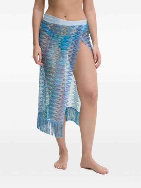 Missoni zigzag fringed pareo