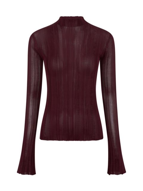 GABRIELA HEARST Aveda Mockneck Knit Sweater in Bordeaux Silk