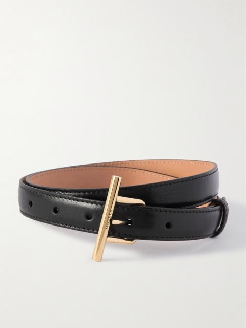 Alexander McQueen T-bar Leather Skinny Belt