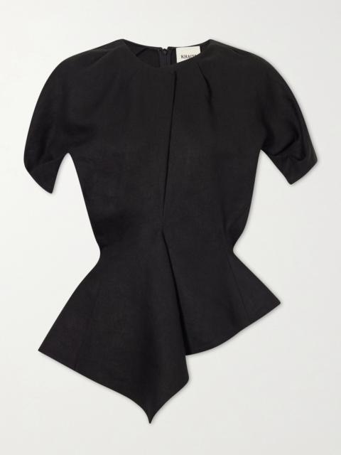 KHAITE Rumi Linen-blend Blouse