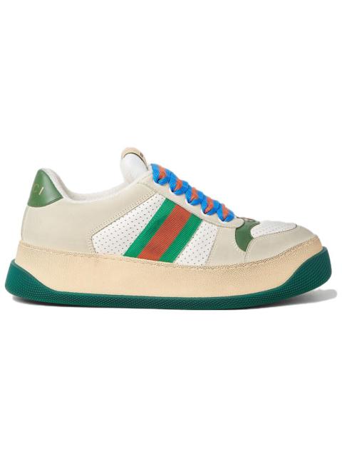 GUCCI (WMNS) Gucci Screener GG Leather Sneakers 'Beige Green Red' 756478-0YIA0-9547