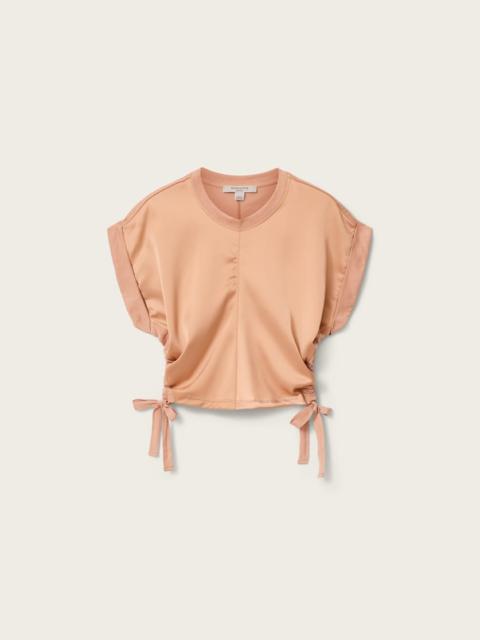 ALLSAINTS MIRA CROPPED SATIN DRAWCORD T-SHIRT
